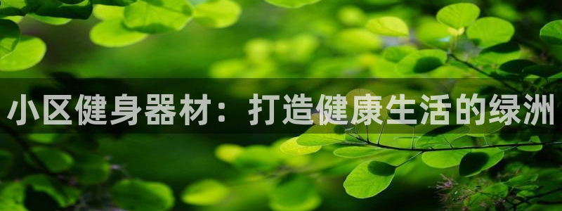 凯时K66最新版本下载：小区健身器材：打造健康生活的